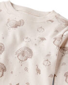 Kid Organic Cotton Pajamas in Turkey Gobbler Print, image 2 of 5 slides