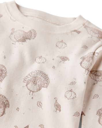 Kid Organic Cotton Pajamas in Turkey Gobbler Print, 
