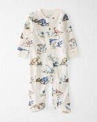 Baby Dinosaur Print Organic Cotton Sleep & Play Pajamas , image 1 of 5 slides