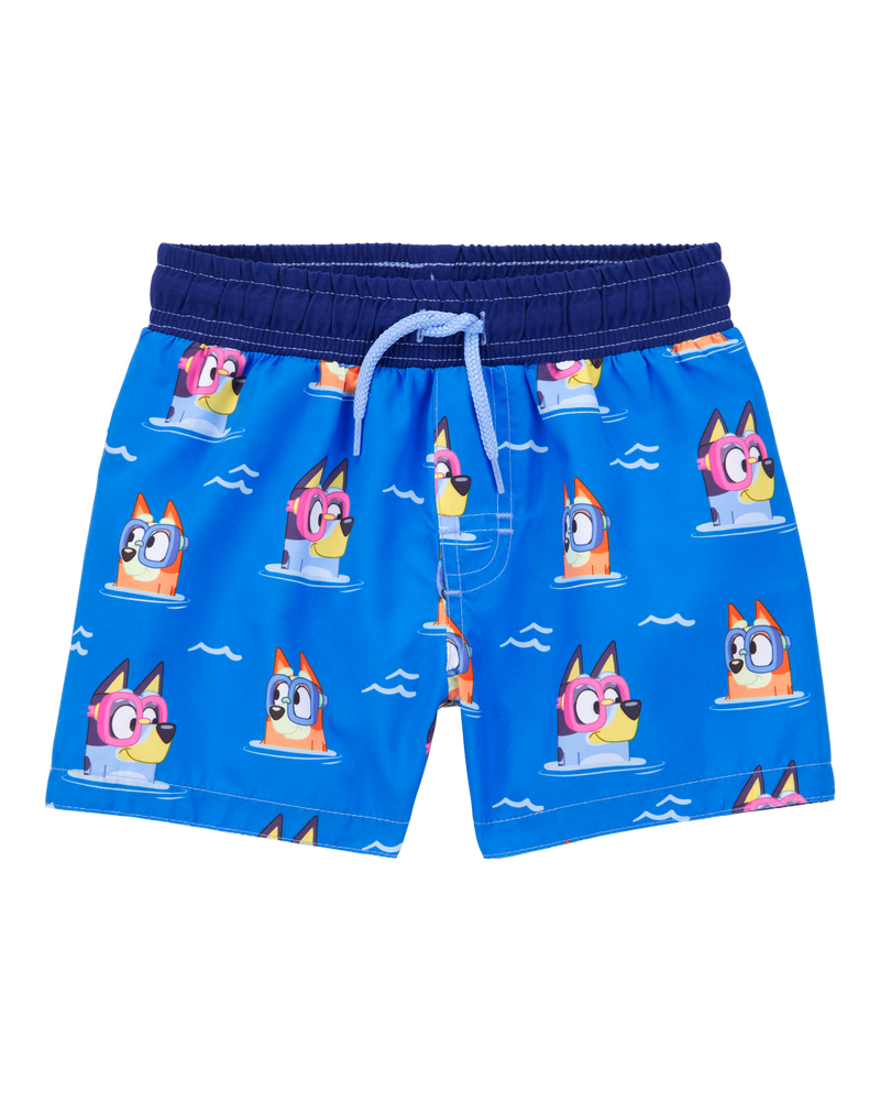 Toddler Bluey™ Swim Trunks- Blue, image 1 of 3 slides