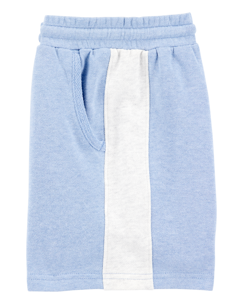 Kid 2-Piece Hooded French Terry Tee & Shorts Set - Blue, image 6 of 7 slides