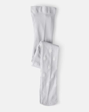 Toddler Girl Snowflake Print Tights - Blue, 