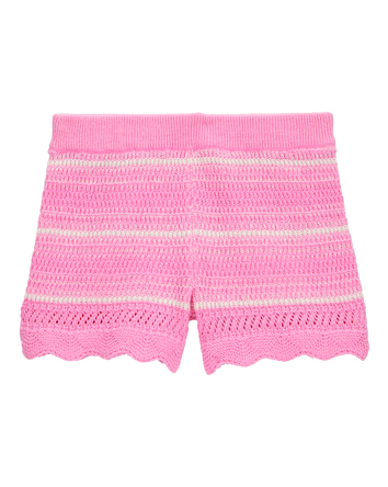 Baby Striped Crotchet Knit Shorts - Pink, 