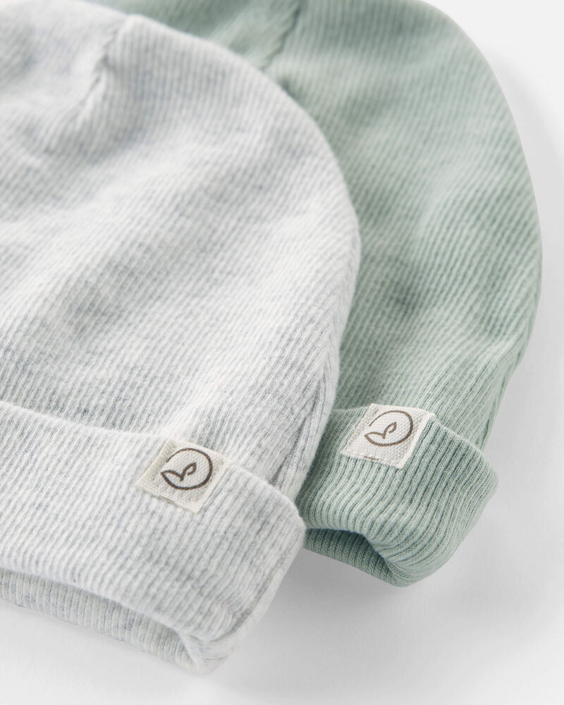 Baby 2-Pack Organic Cotton Rib Caps
, image 2 of 3 slides