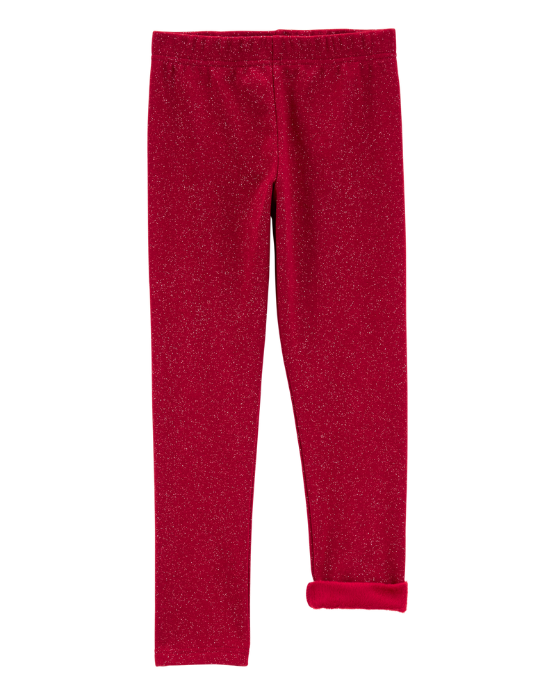 Kid Glitter Cozy Fleece Leggings, image 2 of 5 slides