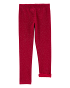 Kid Glitter Cozy Fleece Leggings, image 2 of 5 slides