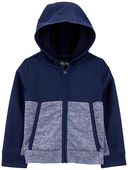 Blue - Toddler Colorblock Hooded Zip Jacket