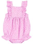 Pink - Baby Floral Jersey Romper