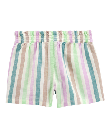 Baby Striped Pull-On Linen Look-Alike Shorts, 