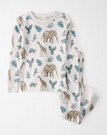 Toddler Safari Print Organic Cotton 2-Piece Pajamas, 