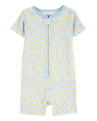 Toddler Daisy Floral Snug Fit Cotton 1-Piece Pajamas - Blue, image 1 of 4 slides