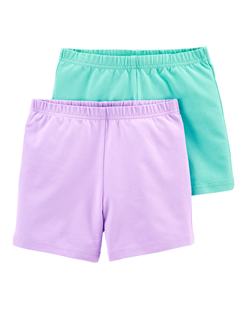 Kid 2-Pack Mint/Purple Bike Shorts, 