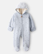 Baby Boy Dinosaur Print Long-Sleeve Jumpsuit - Blue, image 1 of 4 slides