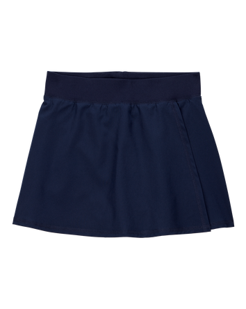Kid Poplin Stretch Uniform Skort - Navy, 