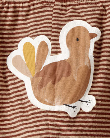Baby My First Thanksgiving Cotton Long-Sleeve Tee & Pant Set - Brown/Cream, 