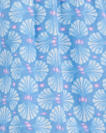 Toddler Tropical Print Button-Down Romper - Blue, 