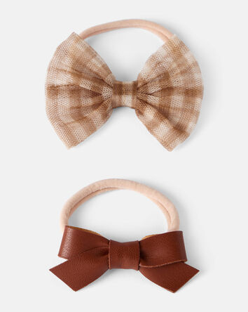 Baby Girl 2-Pack Thanksgiving Bow Headwraps, 