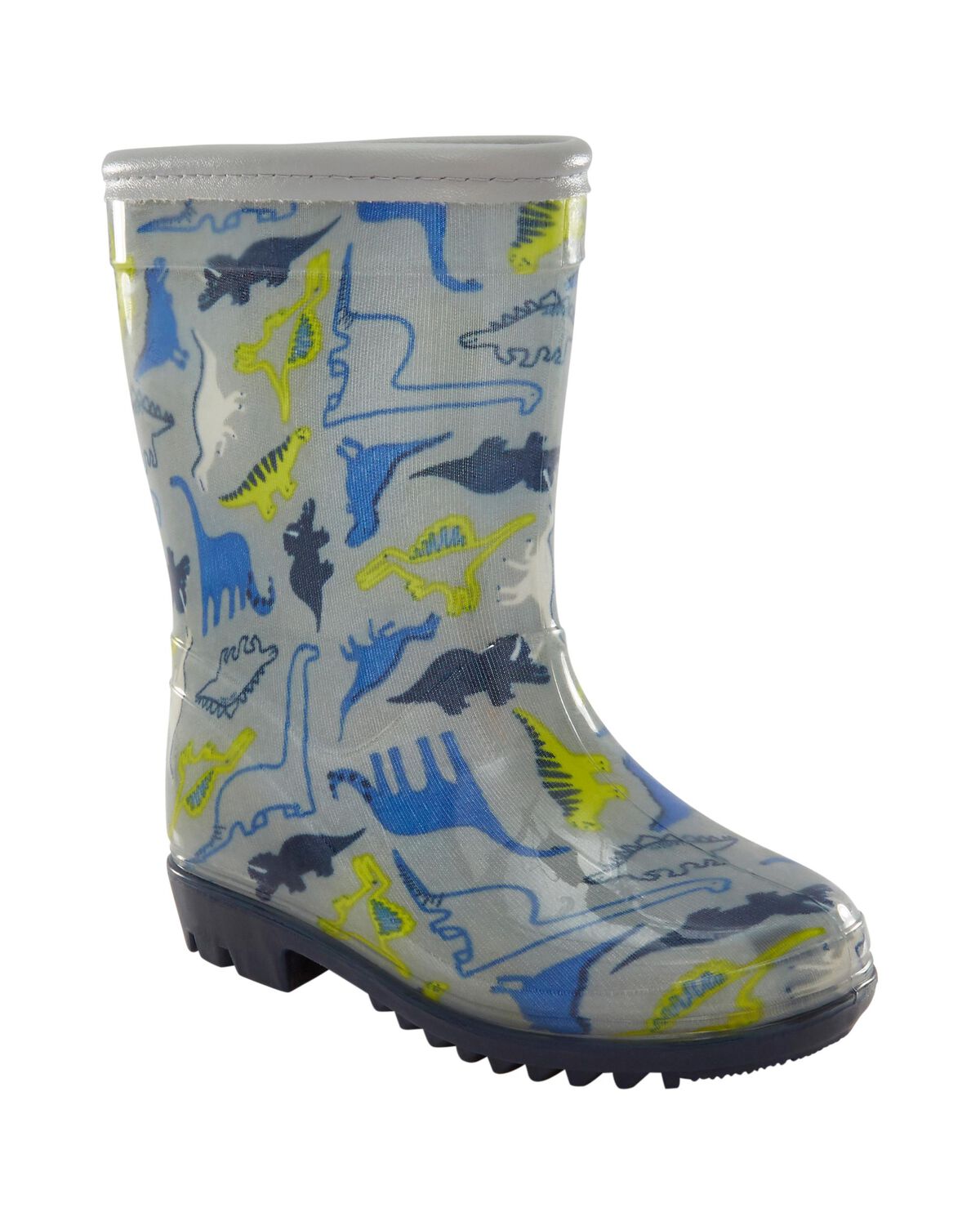 Grey Toddler Dinosaur Rain Boots