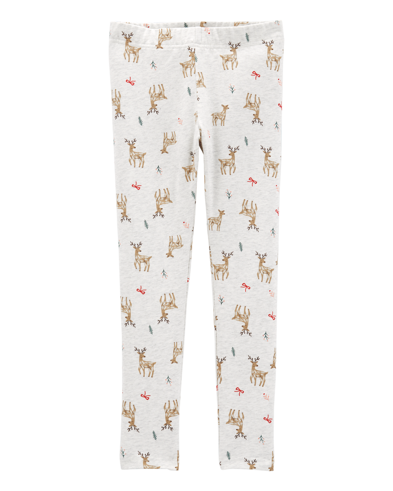 Kid Reindeer Stretch Leggings, image 1 of 5 slides