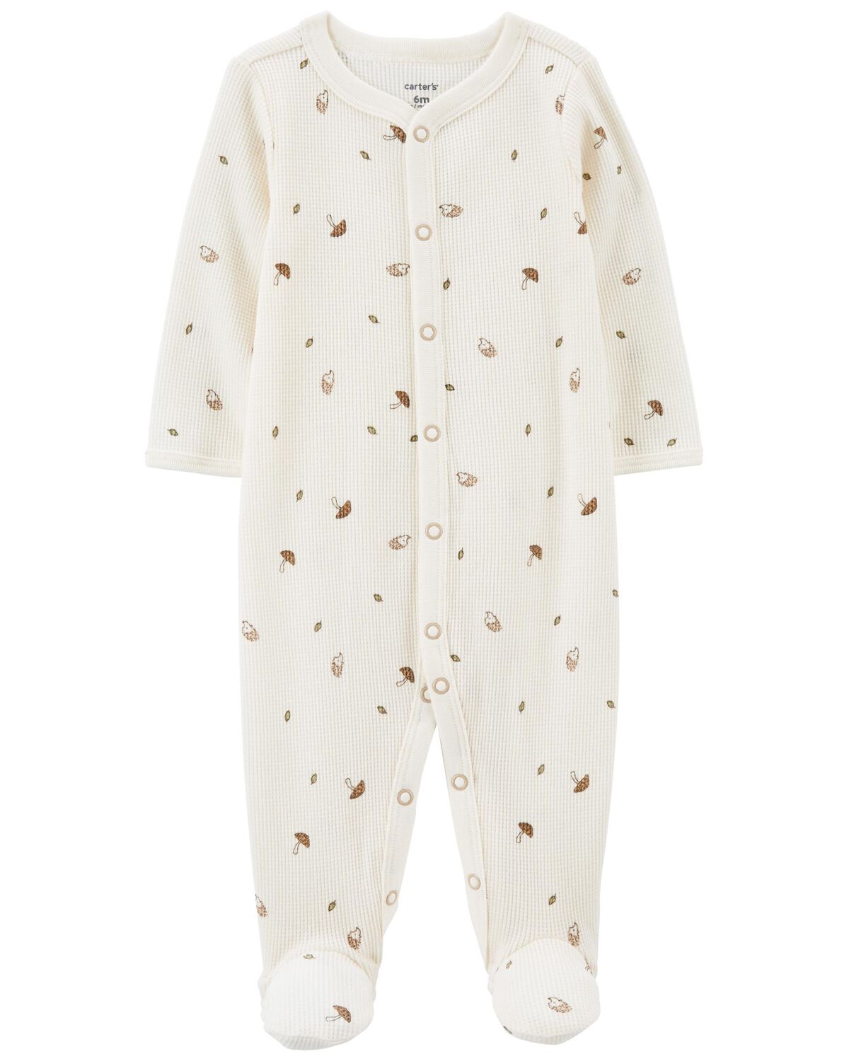 Ivory Baby Mushroom SnapUp Thermal Sleep & Play Pajamas