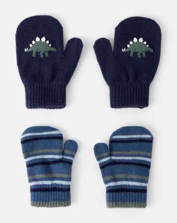 Toddler Boy 2-Pack Dinosaur Mittens - Blue, 