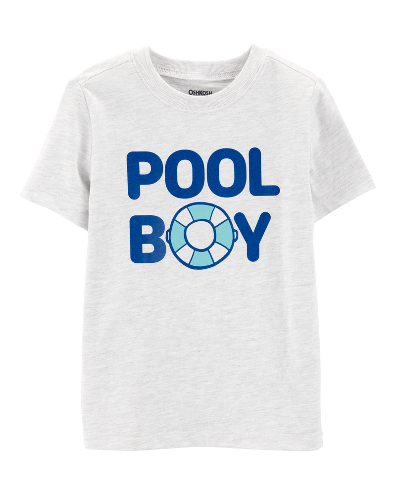 Toddler Pool Boy Short-Sleeve Graphic Tee - Grey, image 1 of 3 slides