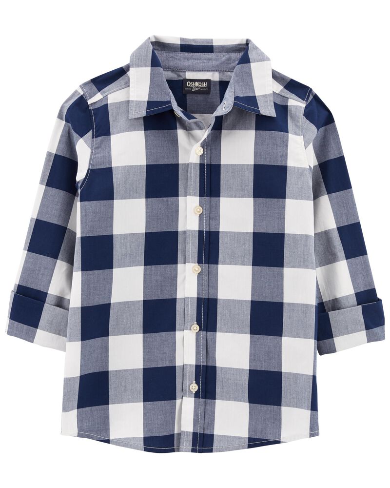 Kid Plaid Button-Front Shirt, image 2 of 4 slides