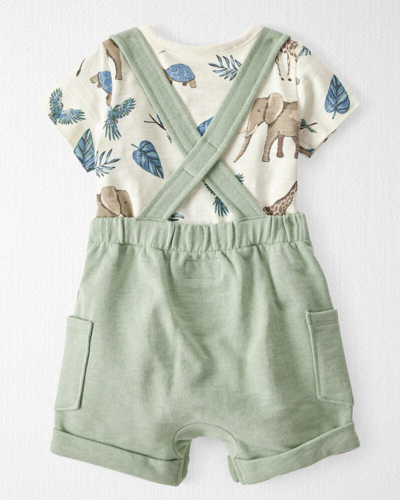 Baby 2-Piece Organic Cotton Shortall Set, image 2 of 6 slides