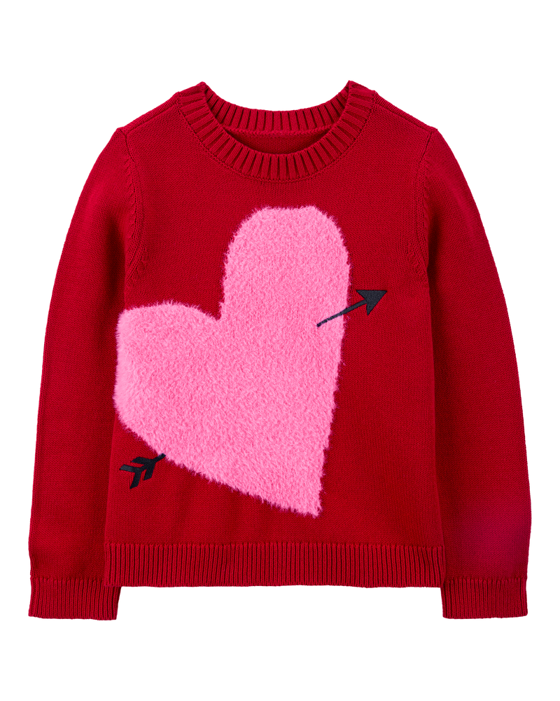 Kid Heart Sweater - Red, image 1 of 3 slides