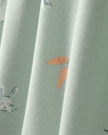 Baby Girl Easter Bunny PurelySoft Short-Sleeve Bodysuit Dress - Green, 