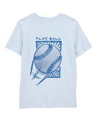 Toddler Baseball-Print Short-Sleeve Graphic Tee - Blue, image 2 of 4 slides