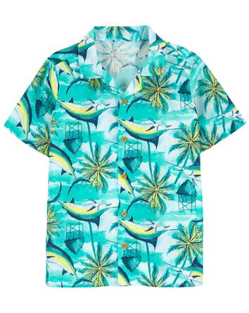 Kid Tropical Button-Front Shirt, 