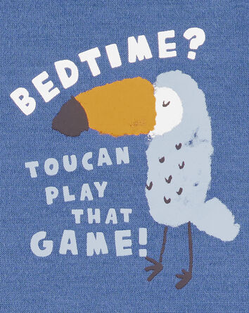 Toddler Boy Bird Print Loose Fit 2-Piece Pajamas - Blue, 