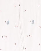 Baby Girl Owl 2-Way Zip Cotton Sleep & Play Pajamas, image 2 of 3 slides
