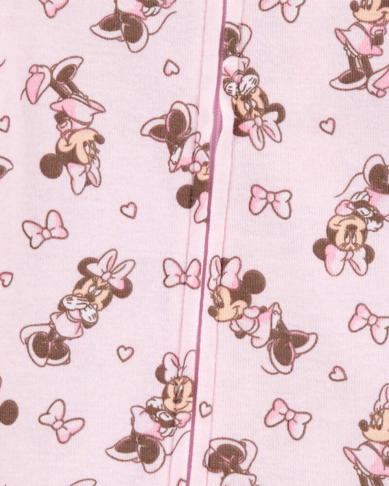 Baby Disney© Minnie Mouse Snug Fit Cotton Footie 1-Piece Pajamas - Pink, image 2 of 3 slides