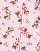 Baby Disney© Minnie Mouse Snug Fit Cotton Footie 1-Piece Pajamas - Pink, image 2 of 3 slides