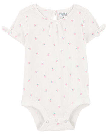 Baby Strawberry Print Pointelle Bodysuit
, 