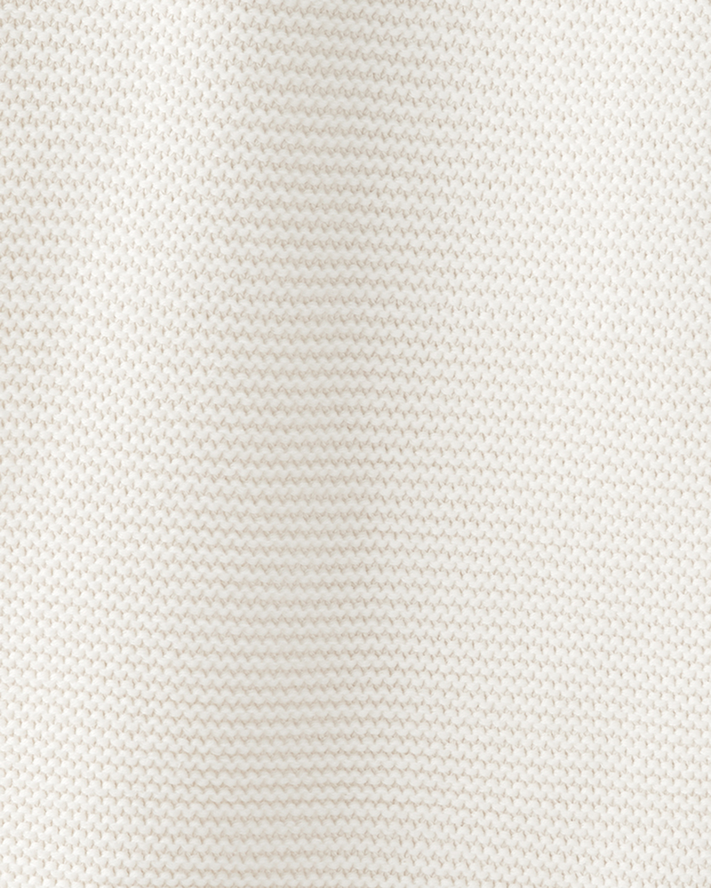 Baby Organic Cotton Signature Stitch Blanket in Cream, image 4 of 5 slides