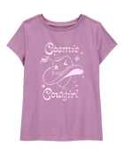 Kid Cosmic Cowgirl Short-Sleeve Graphic Tee - Purple, image 1 of 3 slides