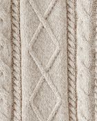 Kid Organic Cotton Cable Knit Sweater in Toasted Wheat, image 3 of 4 slides