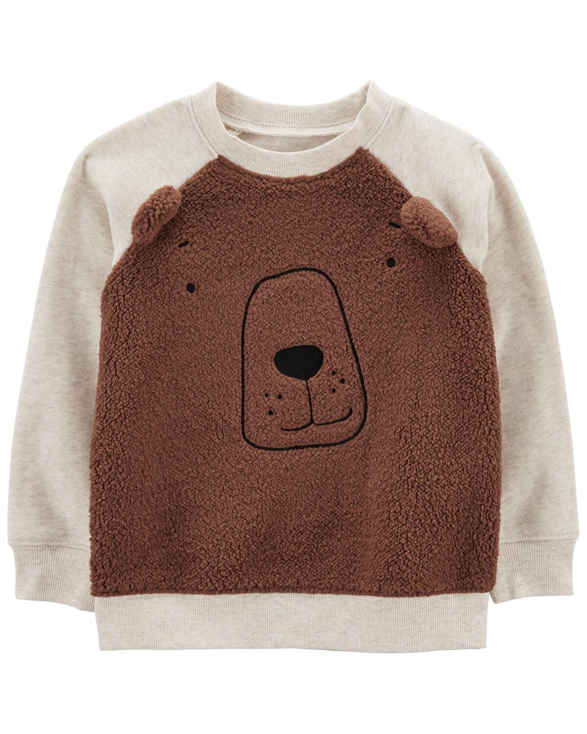 Brown/Cream Baby Bear Sherpa Pullover