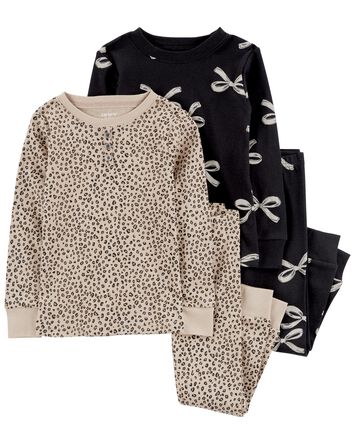 Toddler 2-Piece Leopard Print 100% Snug Fit Cotton Pajamas, 