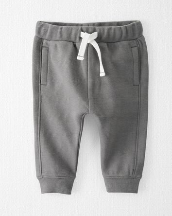Baby Organic Cotton Ribbed Pull-On Pants, 