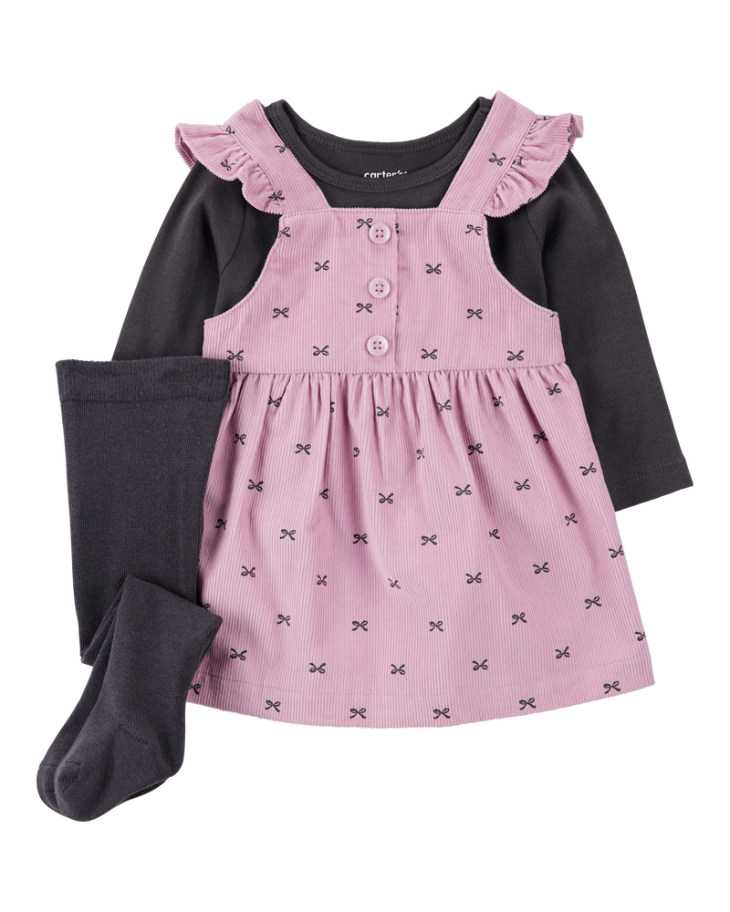 Baby 2-Piece Tee & Bow Corduroy Jumper Set, image 1 of 6 slides