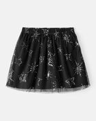 Kid Halloween Metallic Star Tulle Tutu Skort - Black, image 1 of 4 slides