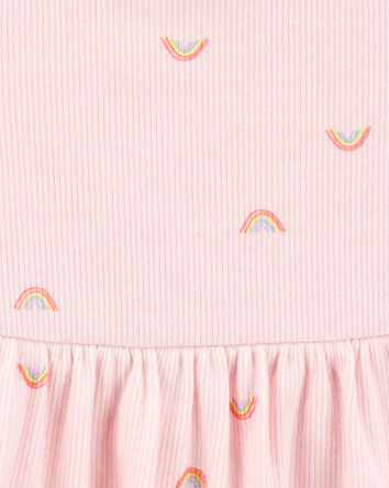 Baby Girl 2-Piece Rainbow Peplum Bodysuit Pant Set - Pink, 