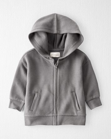 Baby Organic Cotton Ribbed Hooded Jacket, 