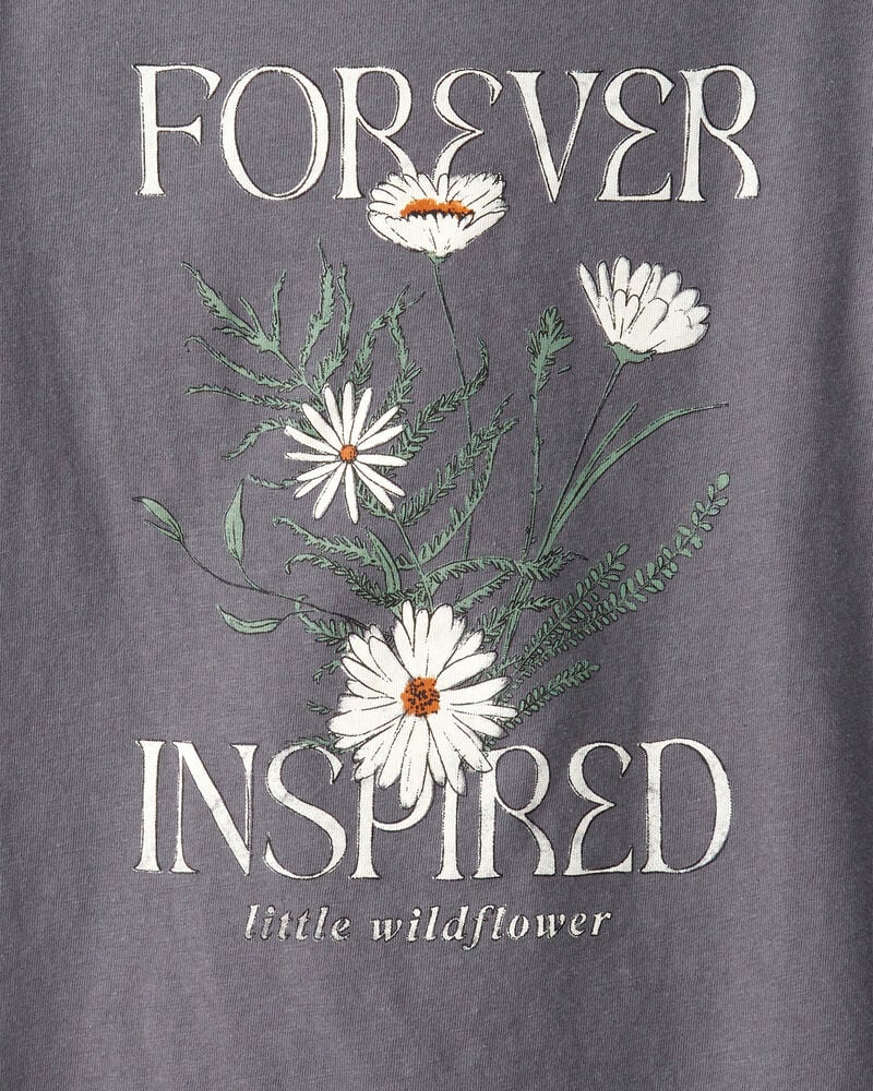 Girls Wildflower Long-Sleeve Graphic Tee - Grey, image 2 of 3 slides