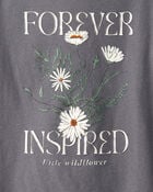 Girls Wildflower Long-Sleeve Graphic Tee - Grey, image 2 of 3 slides