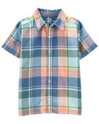 Kid Plaid Button-Front Shirt, image 1 of 4 slides